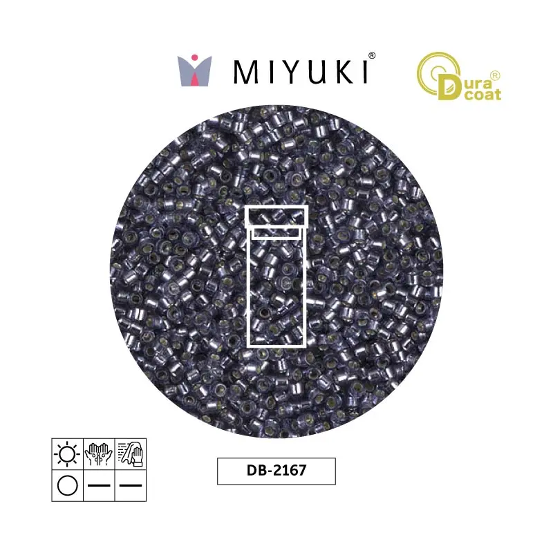 Miyuki delica 11/0 DB2167 duraco plateado azul x 3gr