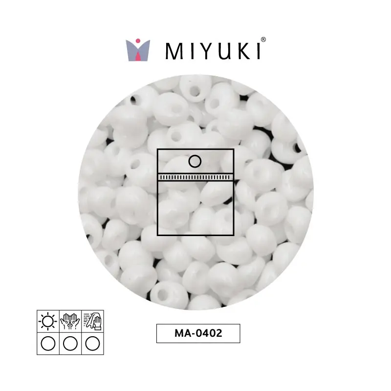 Miyuki magatama 4mm MA0402 blanco x 25g