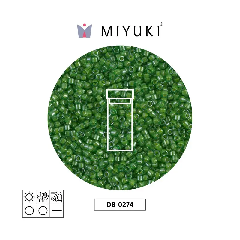 Miyuki delica 11/0 DB0274 forrado verde lusterr x 3g