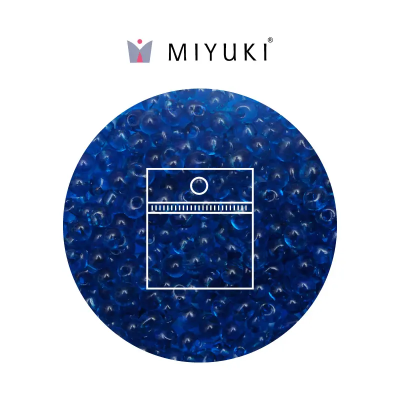 Miyuki drop beads 3.4mm DP0149 transp. azul x 25g