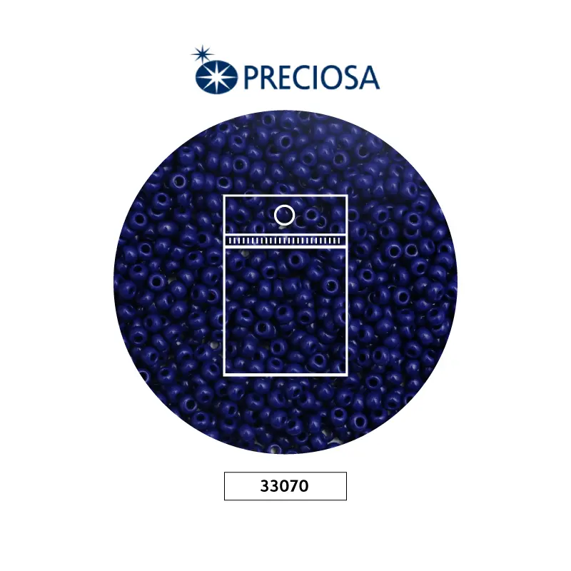 Mostacilla checa preciosa 2mm 33070 OP azul oscuro x 50g
