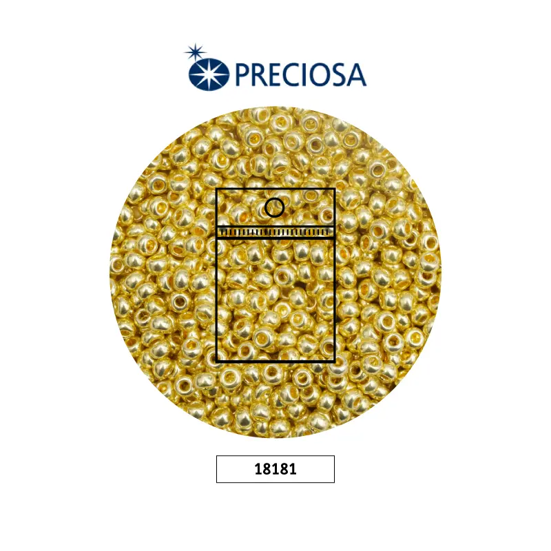 Mostacilla checa preciosa 2mm 18181 P dorado metalizado x 50g