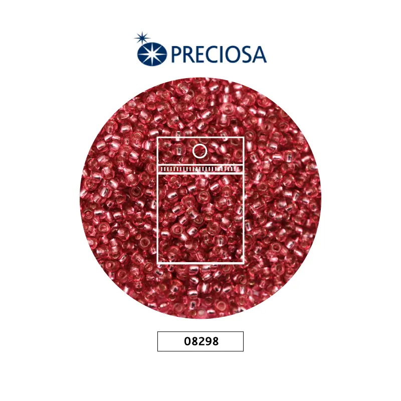 Mostacilla checa preciosa 10/0 2mm 08298 rosado fuerte brillante x 50g
