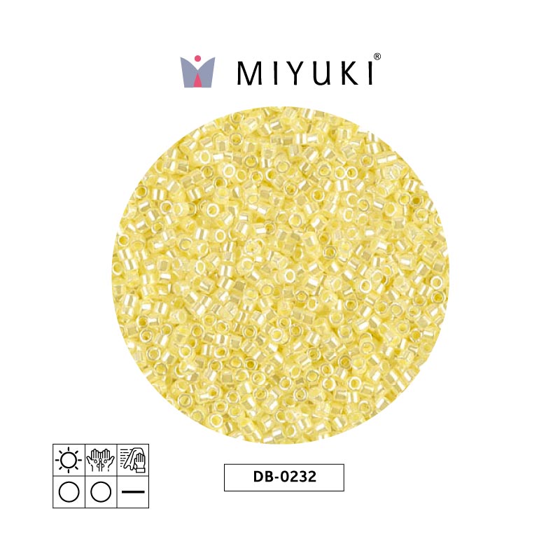 Miyuki delica 11/0 DB0232 forrado paled amarillo x 50g