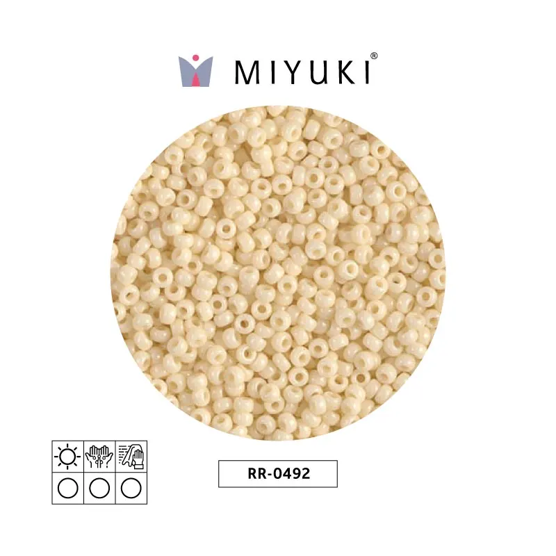 Mostacilla Miyuki rocalla 11/0 RR0492 opaco oscuro crema x 250g