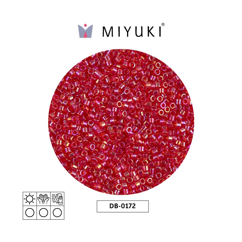 Miyuki delica 11/0 DB0172 tran claro rojo AB x 50gr