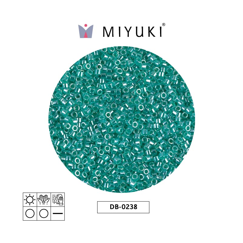 Miyuki delica 11/0 DB0238 forrado verde azul x 50g