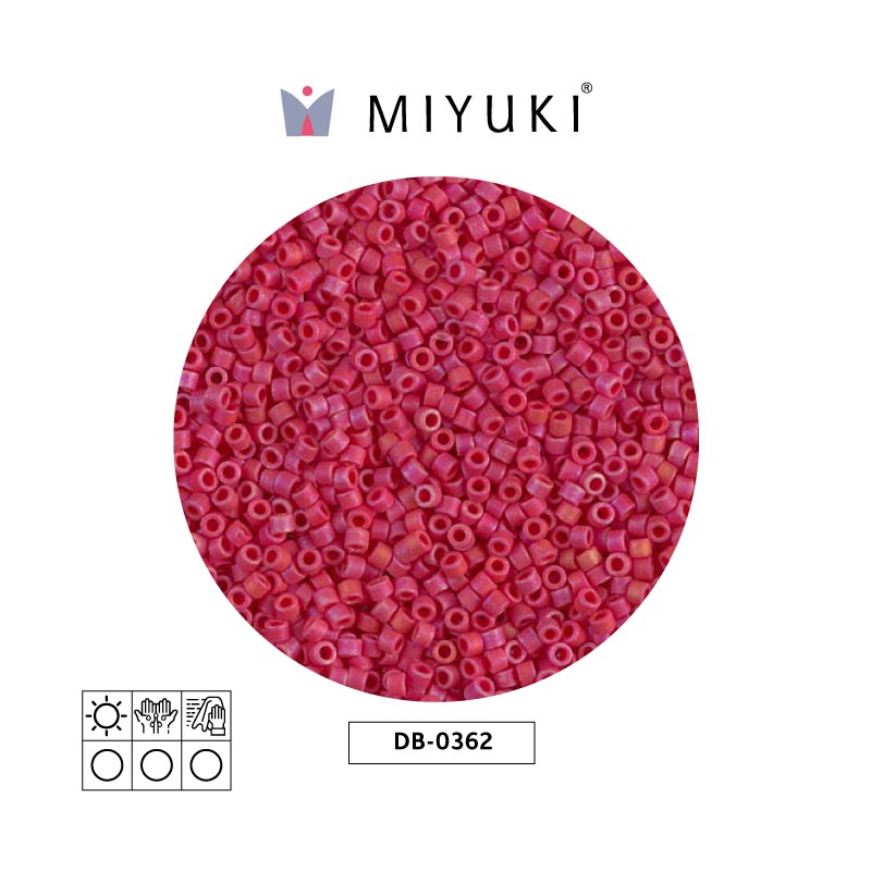 Miyuki delica 11/0 DB0362 mate rojo x 50g
