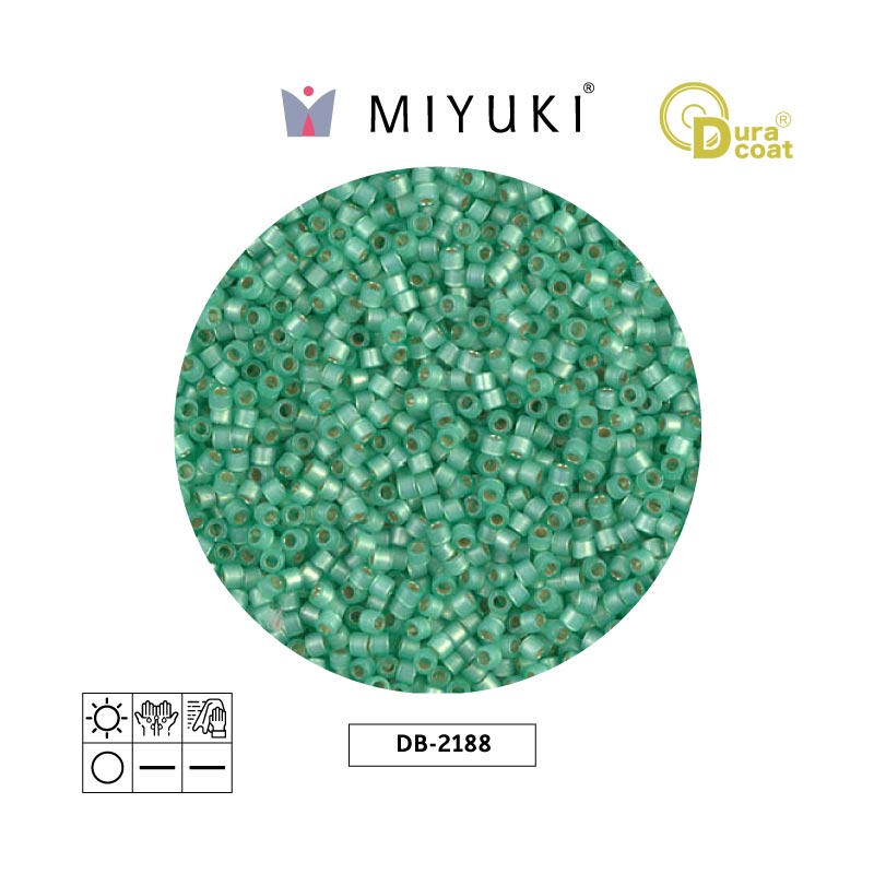 Miyuki delica 11/0 DB2188 Duracoat spearmint x 50g