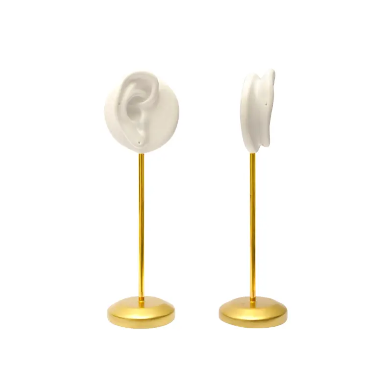 Soporte exhibidor oreja blanco derecha 14.5x4cm x und