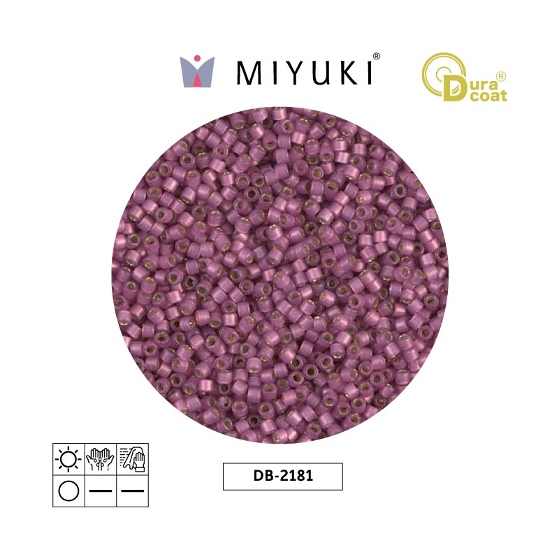 Miyuki delica 11/0 DB2181 plateado forrado rosebud mate x 50gr