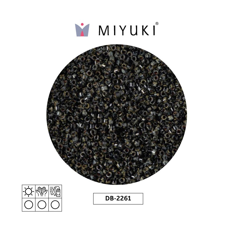 Miyuki delica 11/0 DB2261 opaq negro picasso x 50gr