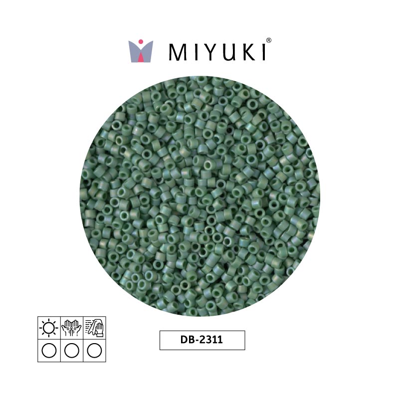 Miyuki delica 11/0 DB2311 opaco turtle verde AB x 50gr
