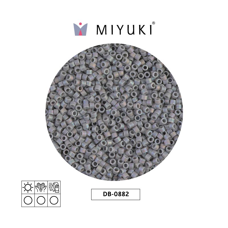 Miyuki delica 11/0 DB0882 mate opaco claro gris x 50g