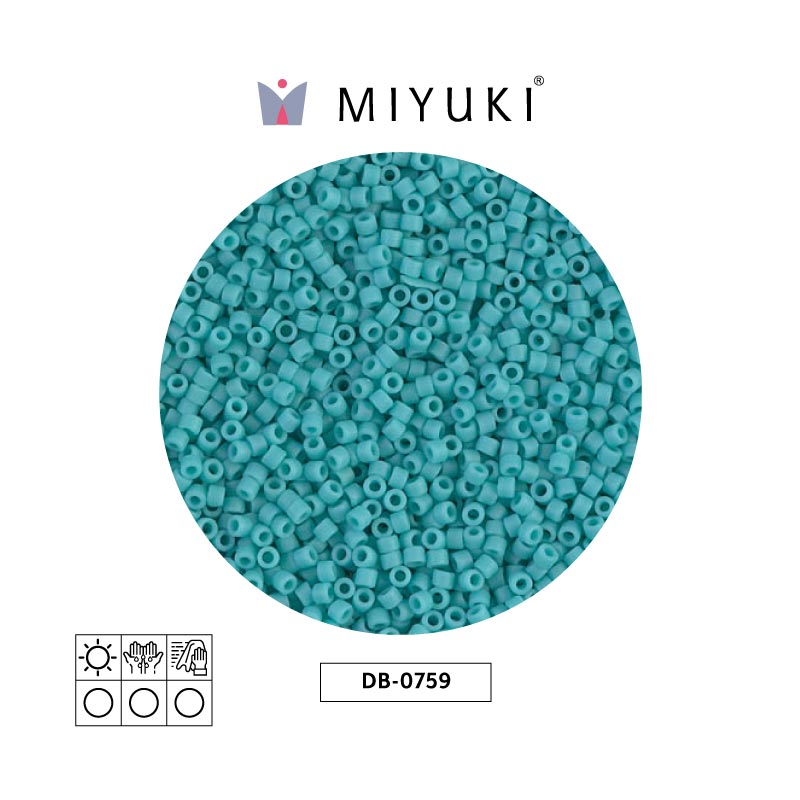 Miyuki delica 11/0 DB0759 mate opaco azul turquesa x 50g