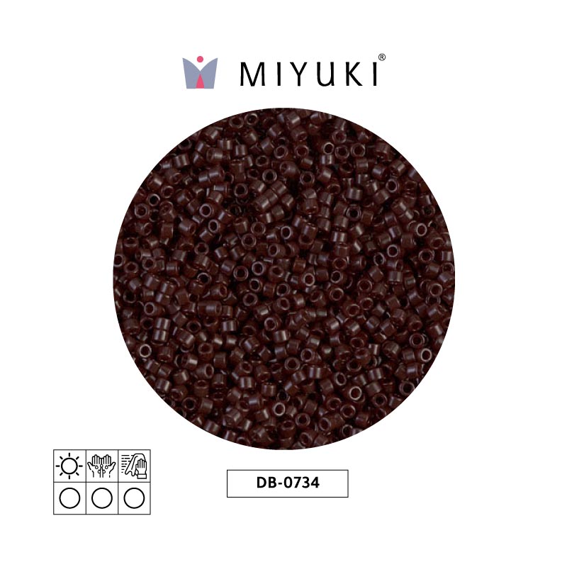 Miyuki delica 11/0 DB0734 opaco chocolate café x 50g