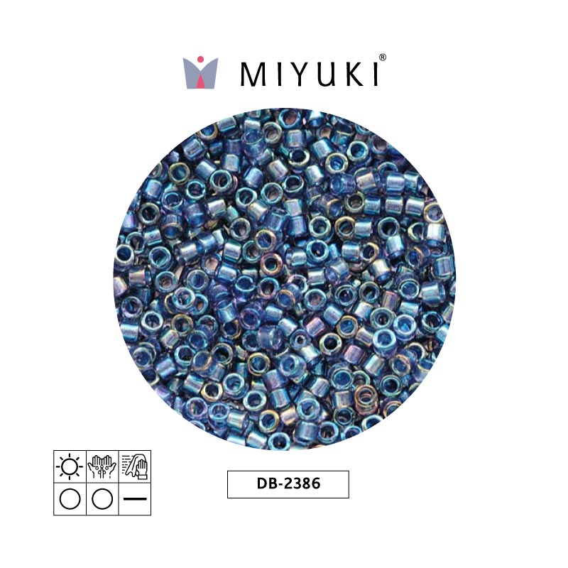 Miyuki delica 11/0 DB2386 color forrado night cielo x 50g