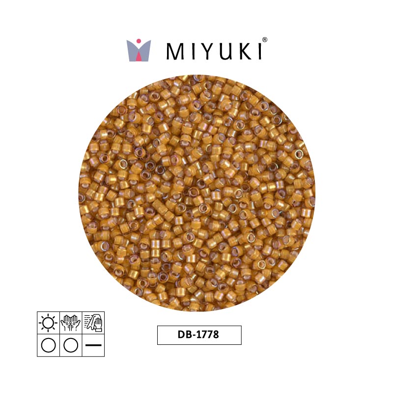 Miyuki delica 11/0 DB1778 blanco forrado amarillo AB x 50g
