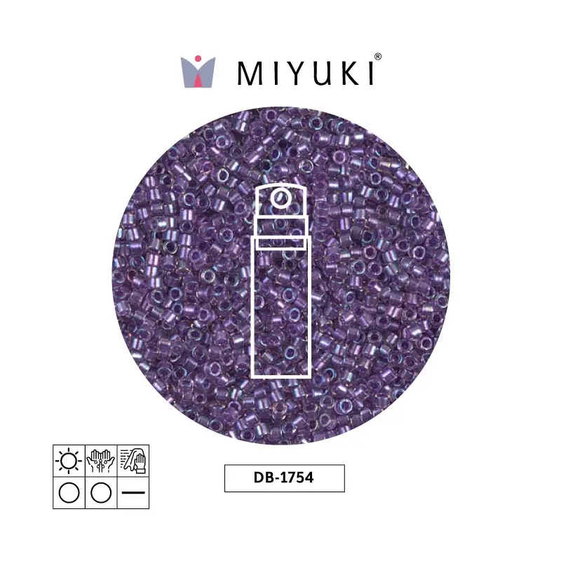Miyuki delica 11/0 DB1754 sparkling morado forrado cristal AB x 10g