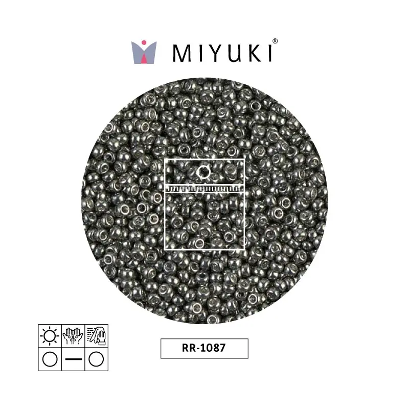 Mostacilla Miyuki rocalla 11/0 RR1087 galvanizado oscuro stee x 25g