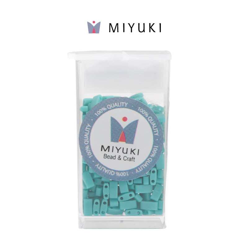 Miyuki half tila 5x2.3x1.9mm HTL0412 opaco azul turquesa verde x 10G