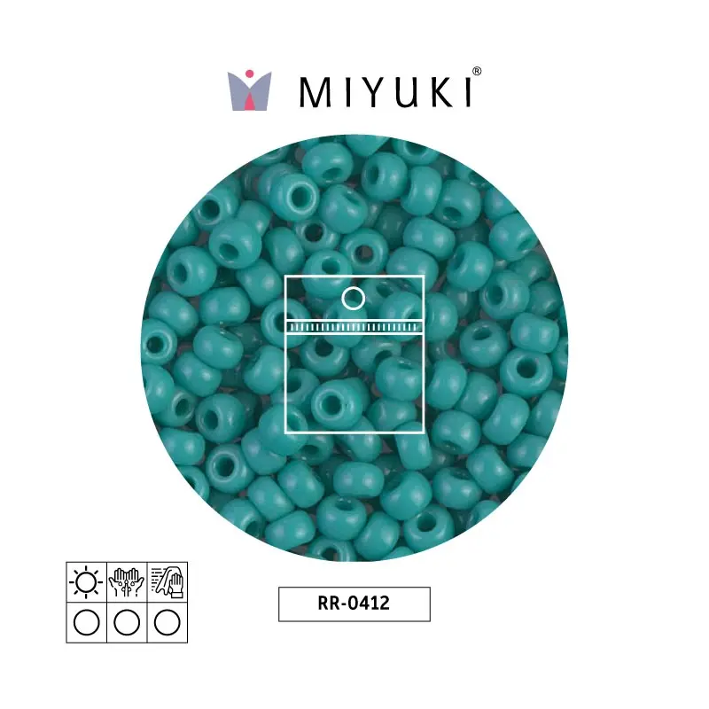 Mostacilla Miyuki rocalla 6/0 RR0412 opaco azul turquesa verde x 25g