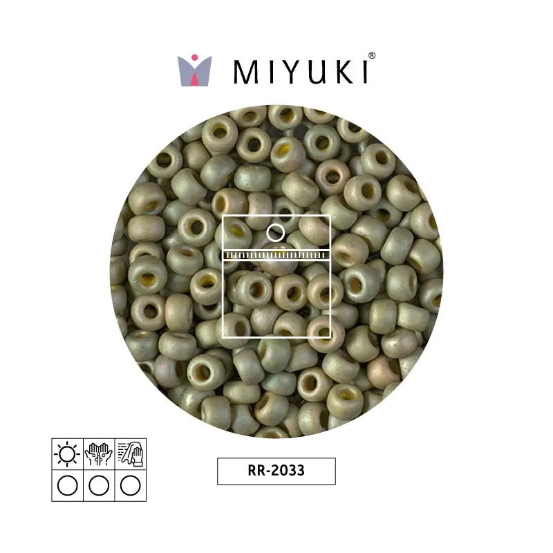 Mostacilla Miyuki rocalla 6/0 RR2033 mate opaco claro verde brillo x 25g