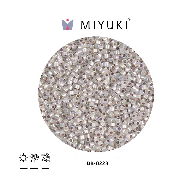 Miyuki delica 11/0 DB0223 plateado forrado opal AB x 50g