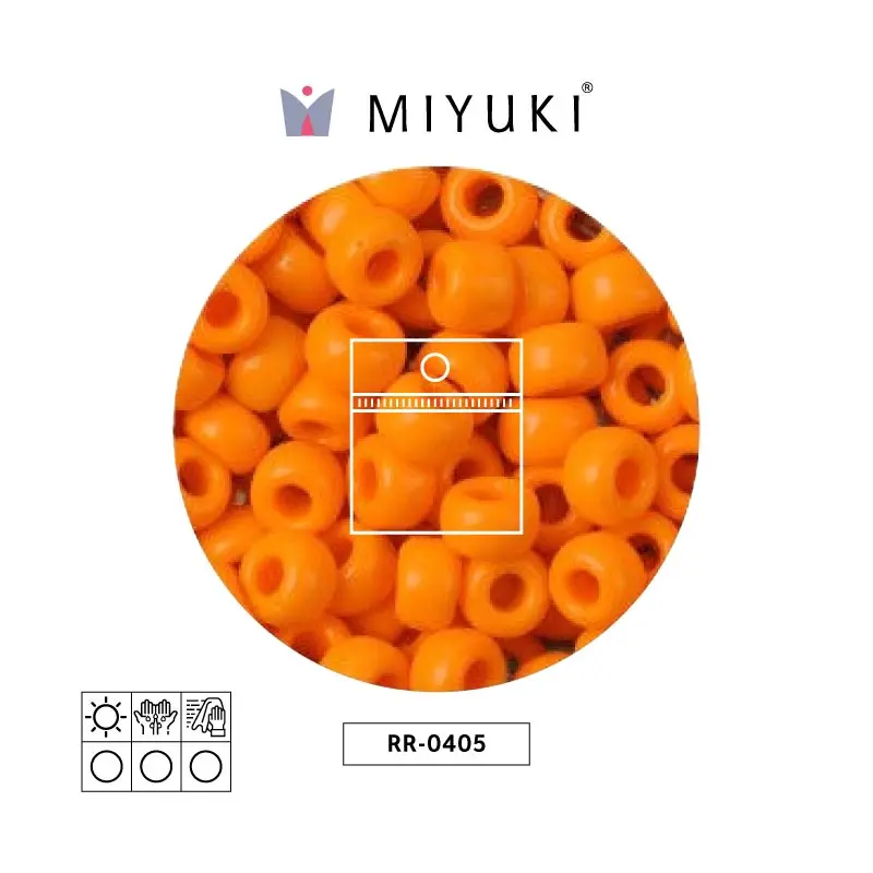 Mostacilla Miyuki rocalla 6/0 RR0405 opaco medium naranja x 25g