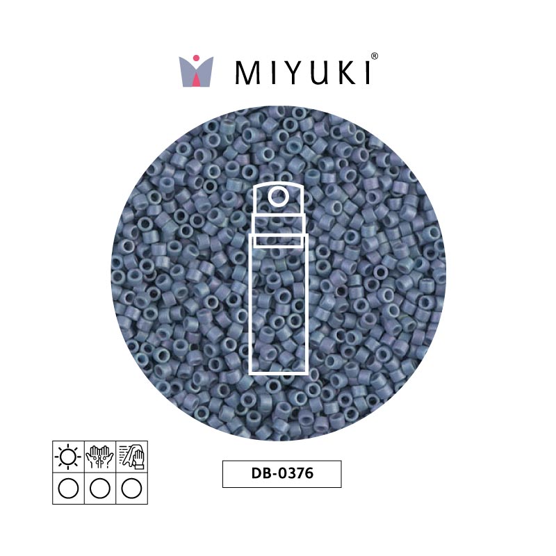 Miyuki delica 11/0 DB0376 mate metalizado claro verde x 10g
