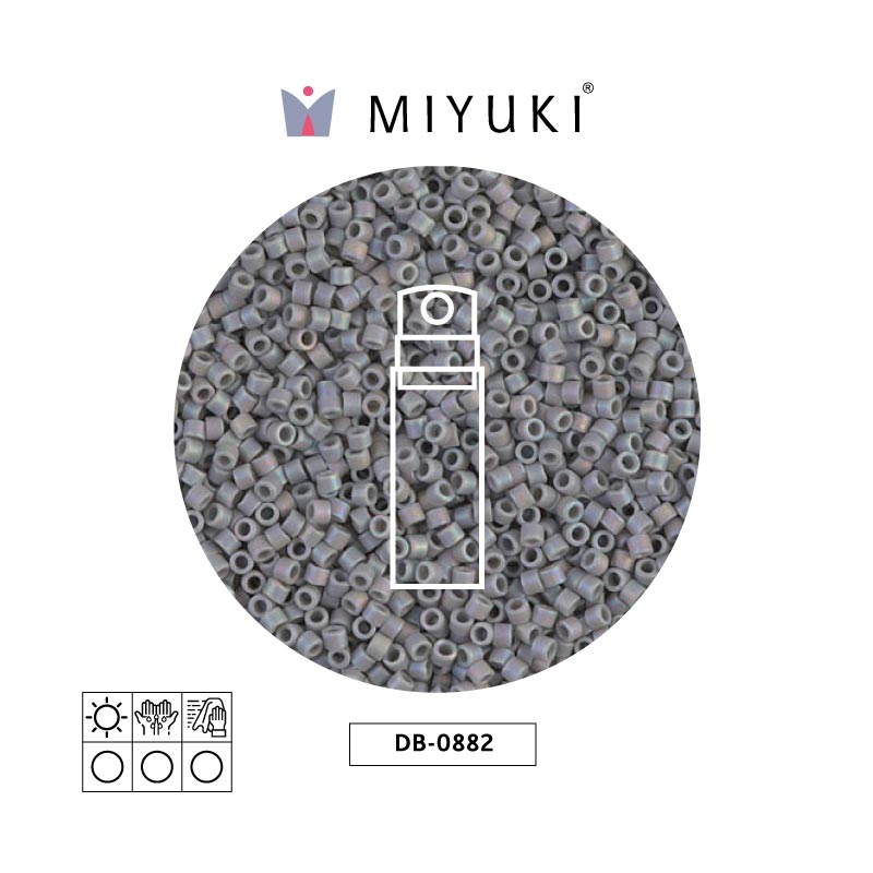 Miyuki delica 11/0 DB0882 mate opaco claro gris x 10gr
