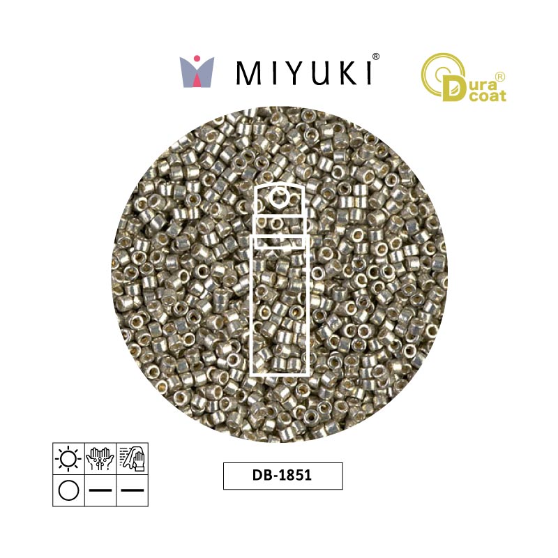 Miyuki delica 11/0 DB1851 galvanizado claro pewter x 10g