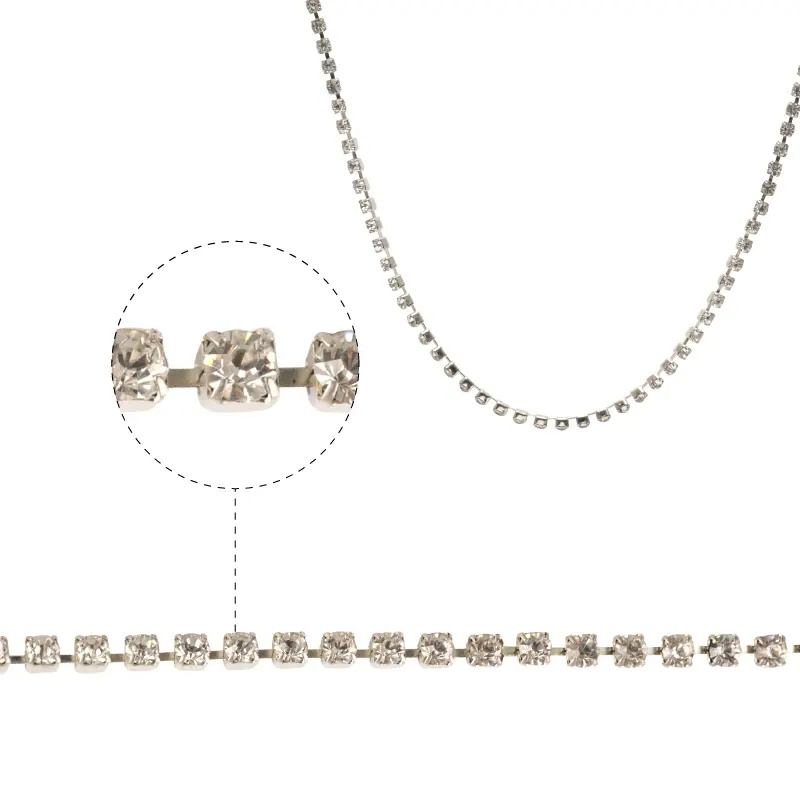 Cadena strass MCSS14/SP crystal x m