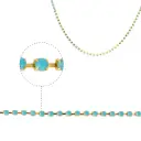 Cadena strass #8 turquesa 2.5mm/Gilt x m