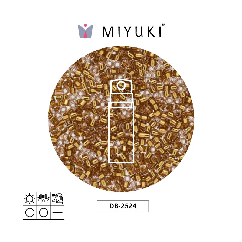 Miyuki delica 11/0 DB2524 dorado forrado pálido rosa 24kt x 10g