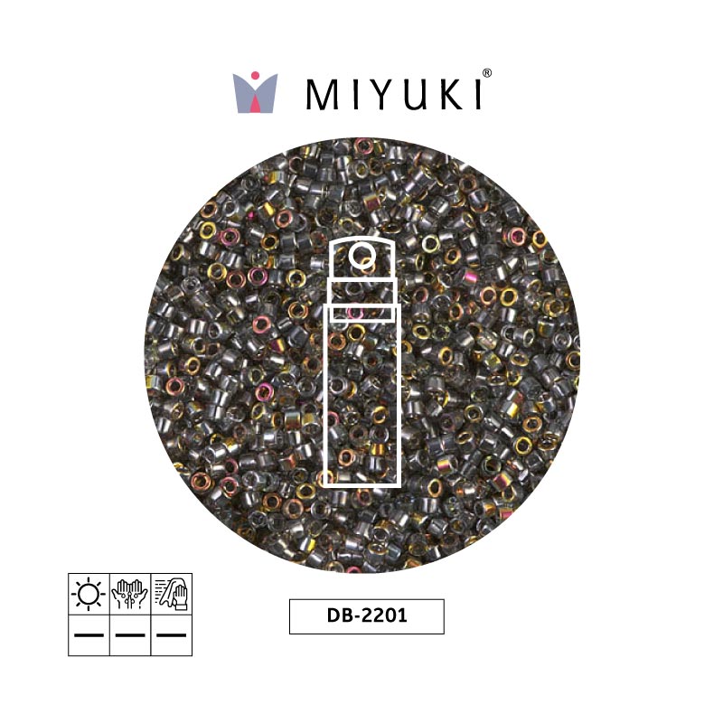 Miyuki delica 11/0 DB2201 cristal marea vitrail x 10g