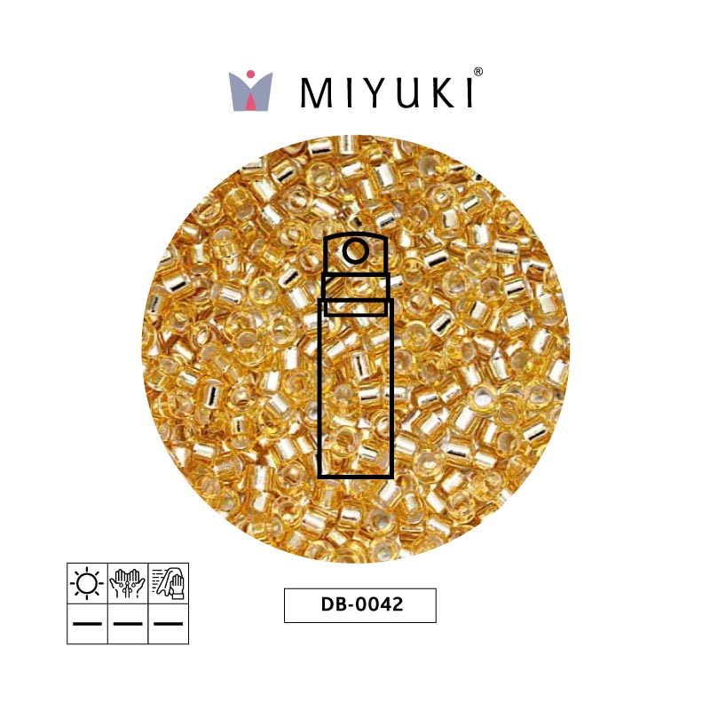 Miyuki delica 11/0 DB0042 dorado forrado cristal x 10gr