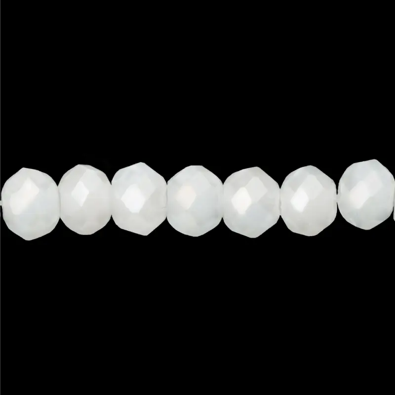 Murano rondela facetada 3mm blanco mate 51AB x 110unds