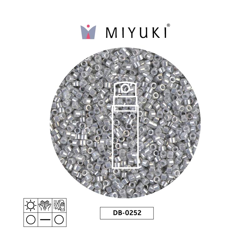 Miyuki delica 11/0 DB0252 Ceylon perlado gris x 10gr