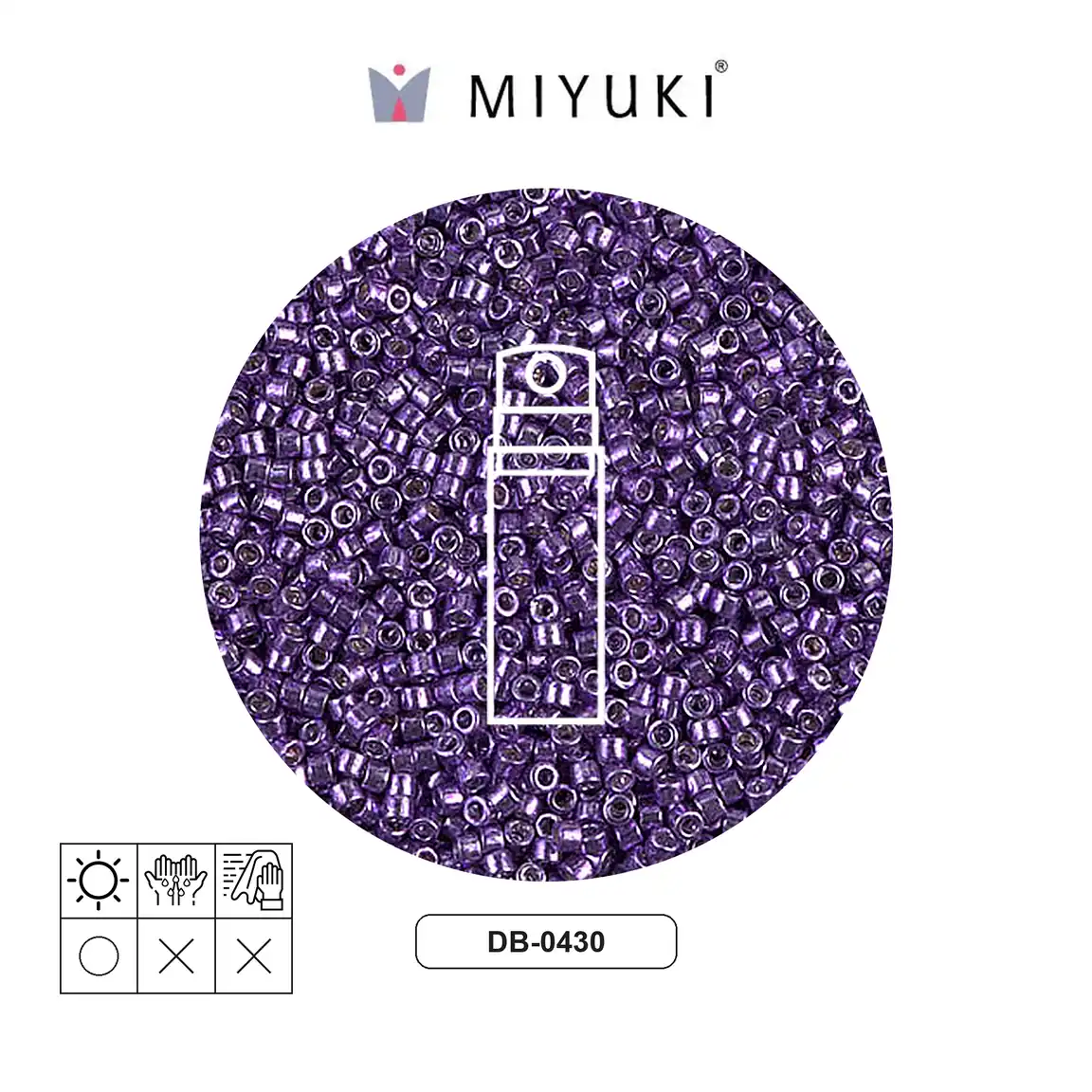 Miyuki delica 11/0 DB0430 metalizado morado x 10gr