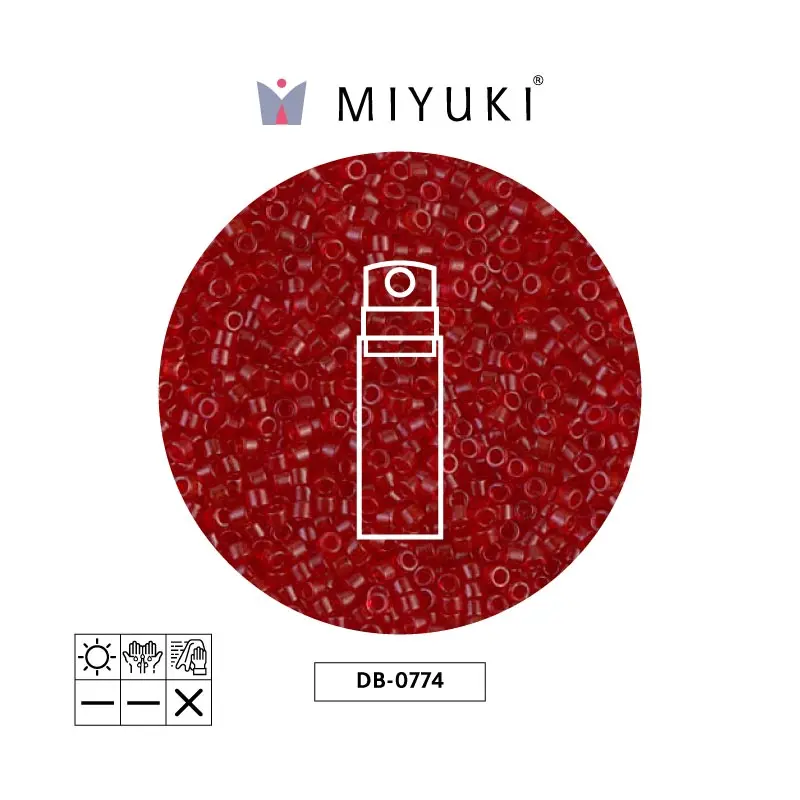 Miyuki delica 11/0 DB0774 mate transp rojo x 10g