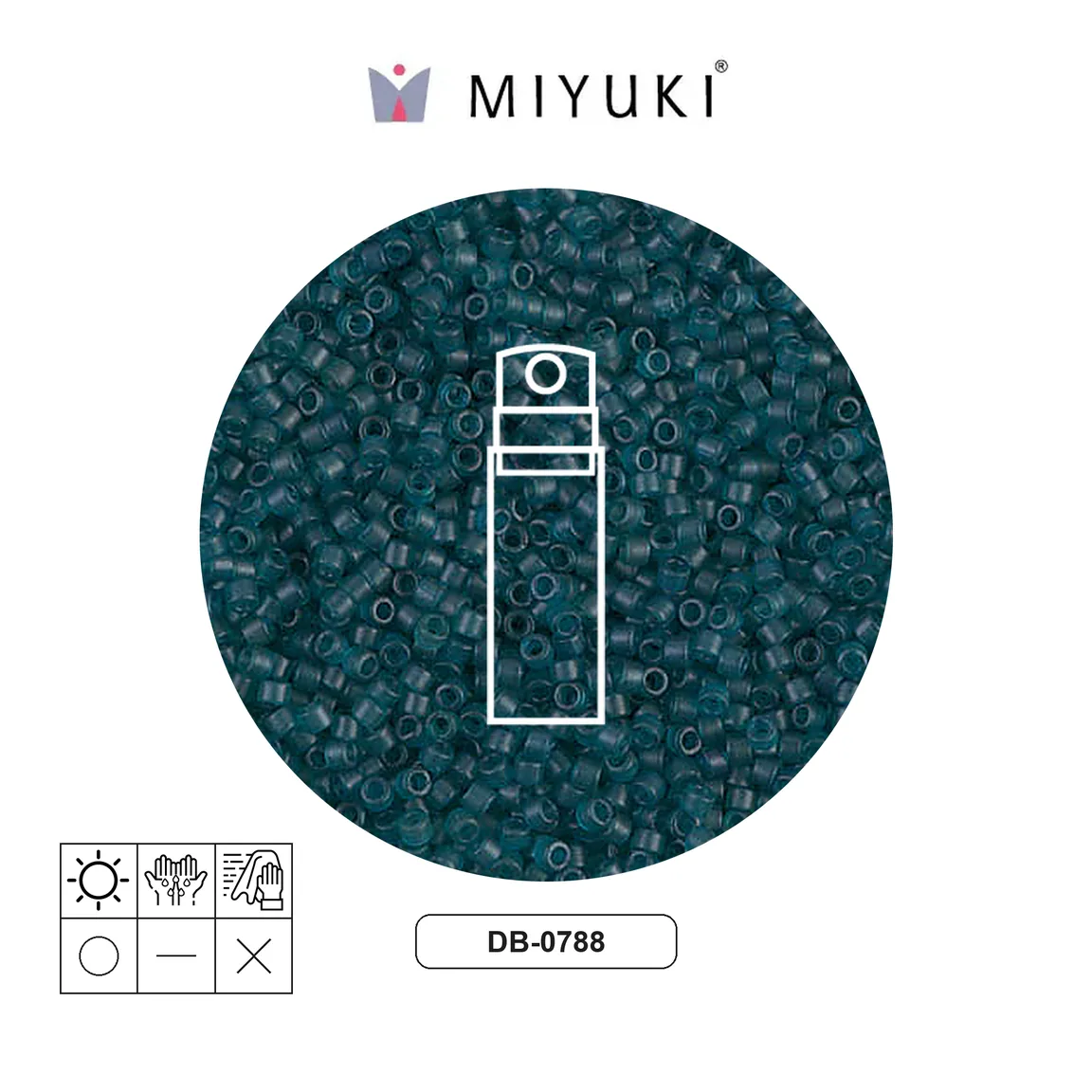 Miyuki delica 11/0 DB0788 mate transparente azul z x 10g