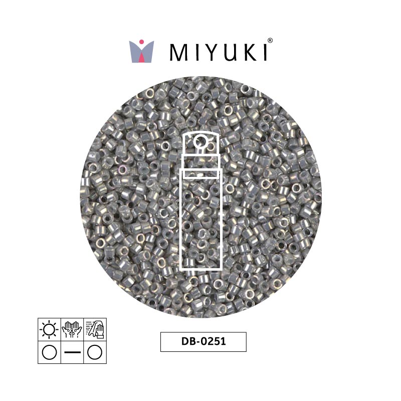 Miyuki delica 11/0 DB0251 metalizado gris lusterr x 10gr