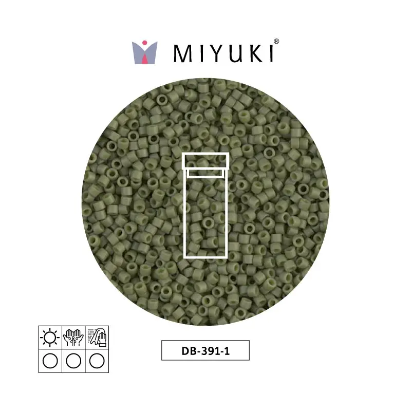 Miyuki delica 11/0 DB0391-1 opaco verde satinado x 3g
