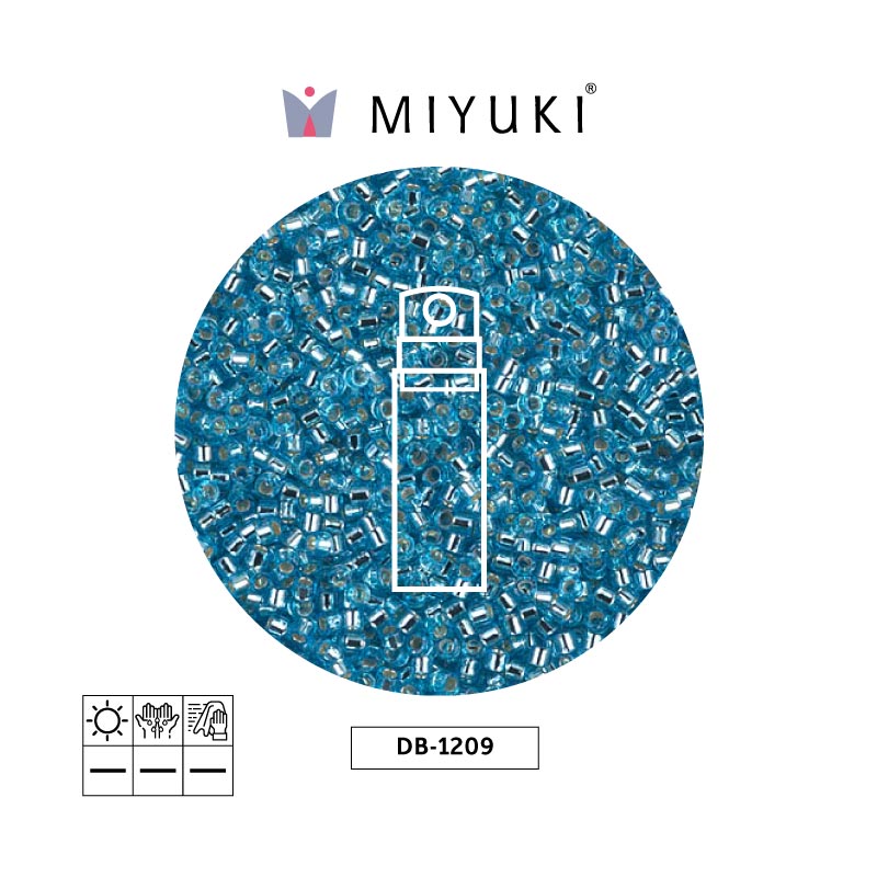 Miyuki delica 11/0 DB1209 plateado forrado ocean azul x 10g