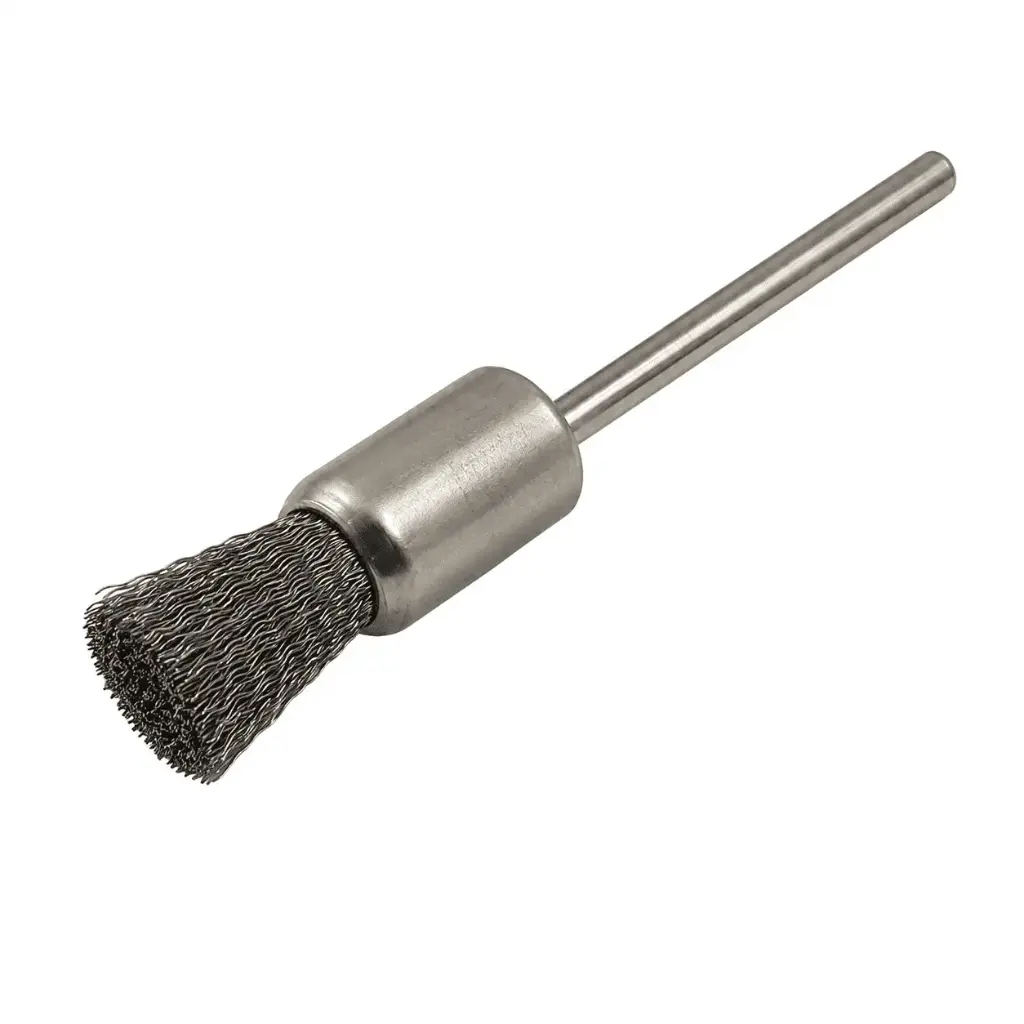 Steel Wire End Brush. Shank size: 3/32” BUF-014