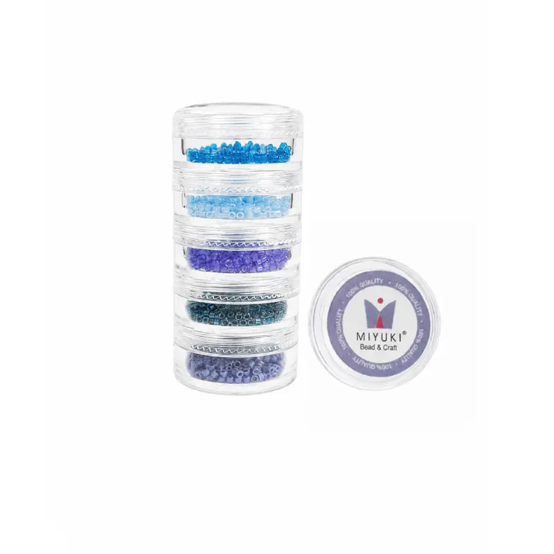Kit 31 - Miyuki Delica 5 Colores (2g c/u) + Organizador Apilable