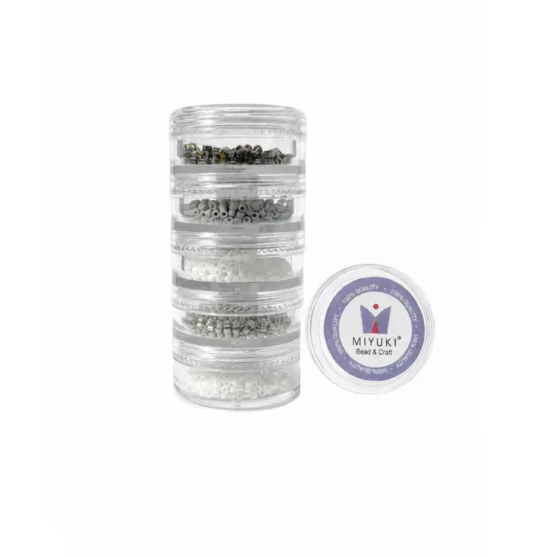 Kit 35 - Miyuki Delica 5 Colores (2g c/u) + Organizador Apilable
