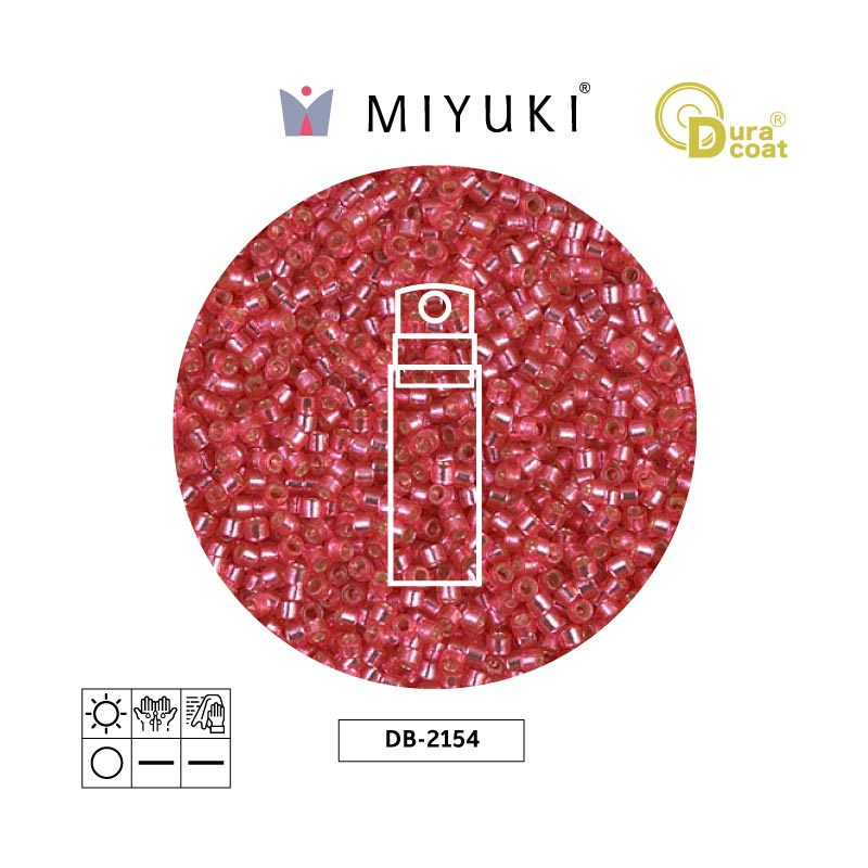 Miyuki delica 11/0 DB2154 dura plateado forrado hibiscus x 10g