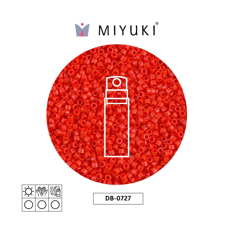 Miyuki delica 11/0 DB0727 opaco claro rojo x 10gr